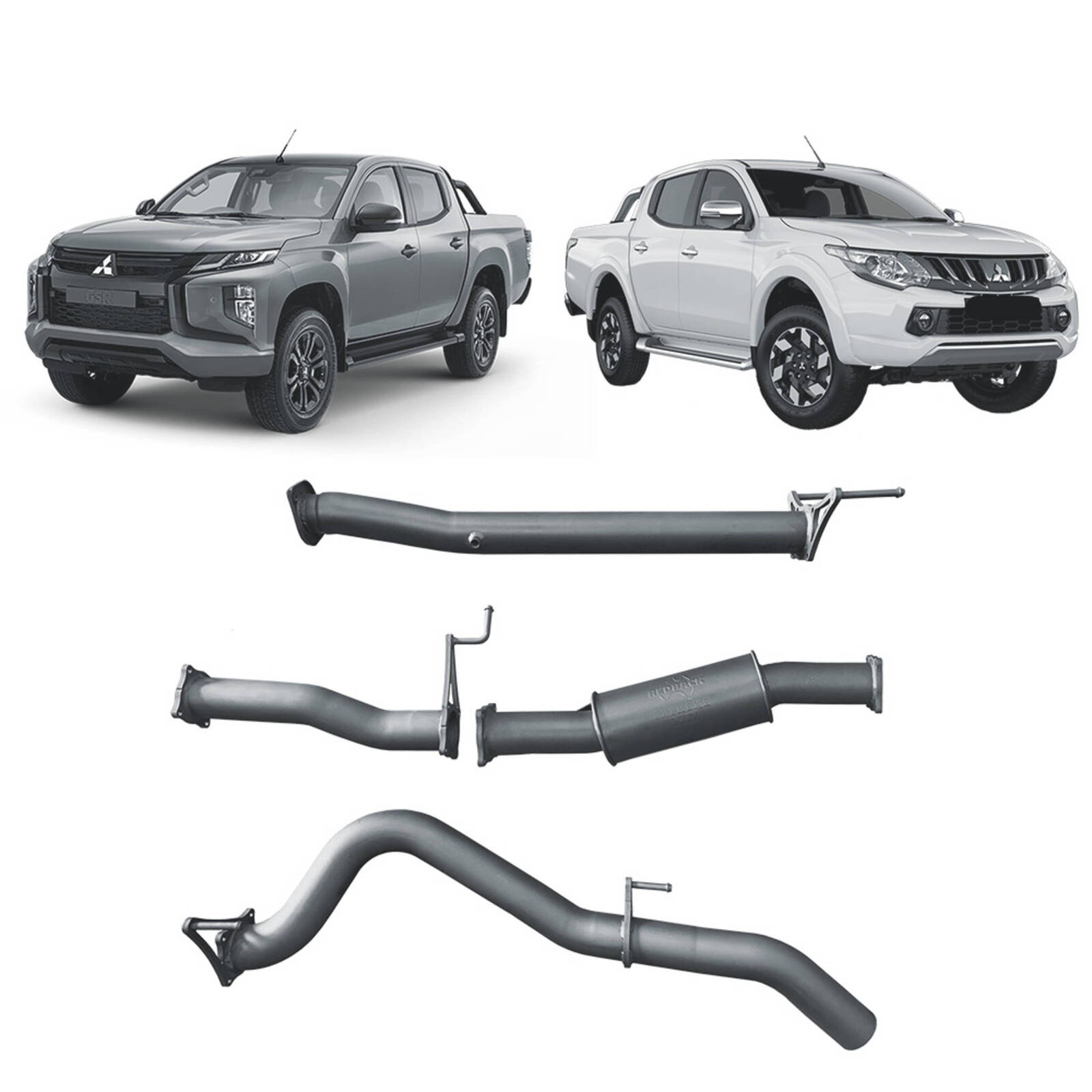 Redback Extreme Duty Exhaust to suit Mitsubishi Triton MQ MR 05