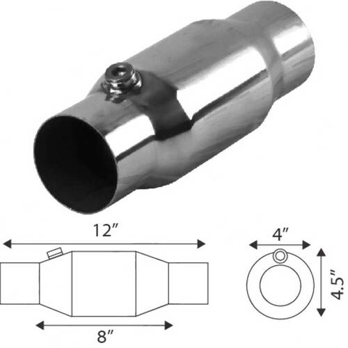 3" ROUND 200CPSI DIESEL METALLIC CAT SPUN 190MM LONG