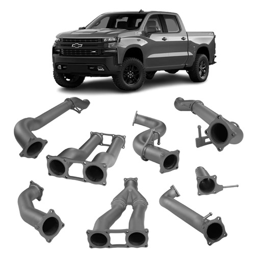Redback 4x4 Exhaust System for Chevrolet Silverado 1500 4" to Twin 3" Cat Back Exhaust