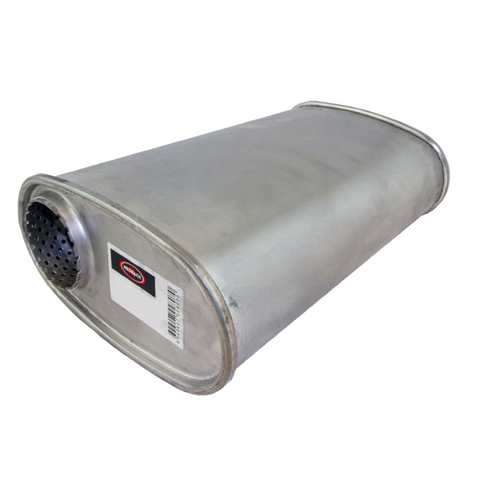 Redback 8" x 5" Oval Turbo Flow Muffler â€“ 18" Long, 1 3/4" Offset/Centre
