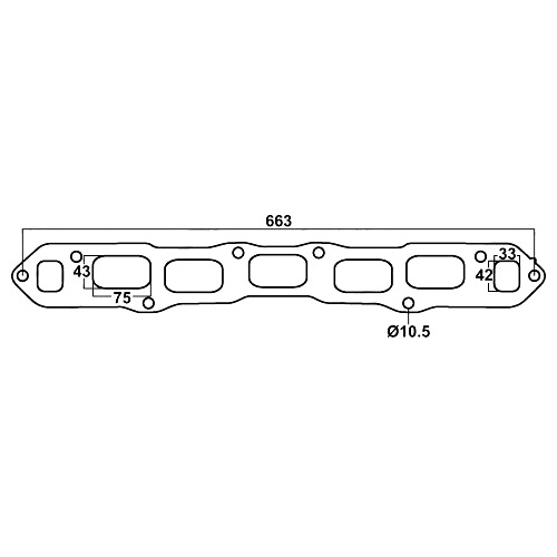 Header Gasket for Toyota Land Cruiser 2F 4230cc, 6 Cylinders