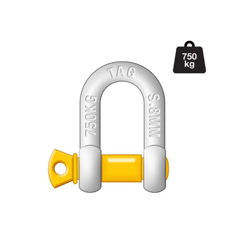 TAG D-Shackle - 8mm, 750kg, Galvanised