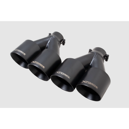 Dual 4" Clamp on tip for Subaru WRX/STI Sedan 2011-2023 Black Tips