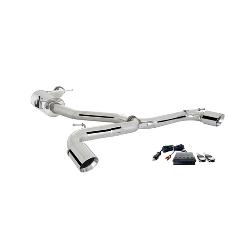 Vw Golf Gti Mark 7 3 Inch Resonator centre Varex Muffler & Dual Outlet Rear Pipes With 4 Inch Tips