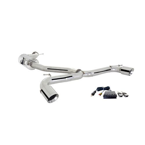 Vw Golf Gti Mark 7 3 Inch Resonator centre Varex Muffler & Dual Outlet Rear Pipes With 4 Inch Tips