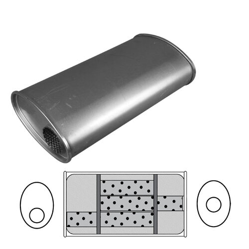 11" x 6" Oval, 20" Long, 3" Offset/Centre, Triflow (No Spigots)