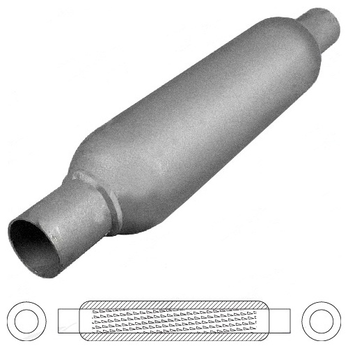 3 1/2" Round, 10" Long, 2 1/2", C/C, Spiral Louvered With Spigots, Mild