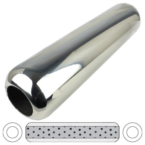 3" Round, 15" Long, 2-1/2", C/C, Perforated Without Spigots, Stainless