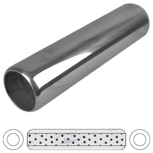 3-1/2" Round, 15" Long, 3", C/C, Perforated Without Spigots, Stainless