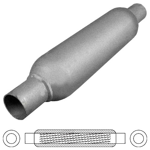 3 1/2" Round, 18" Long, 2 1/2", C/C, Spiral Louvered With Spigots, Mild