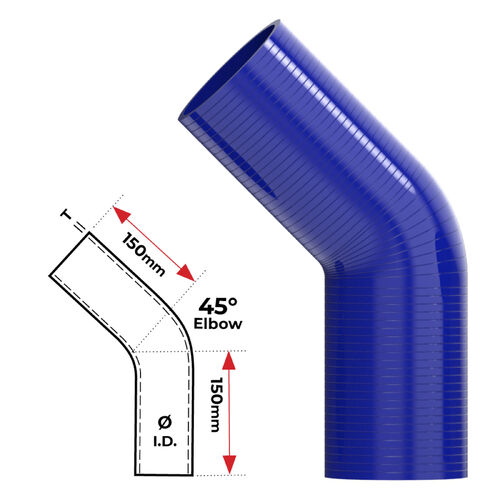 Redback Silicone Hose (3/4") 45° Bend (Blue)