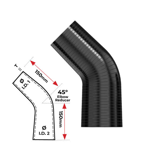 BLACK SILICONE 2 1/2-3 45 DEG