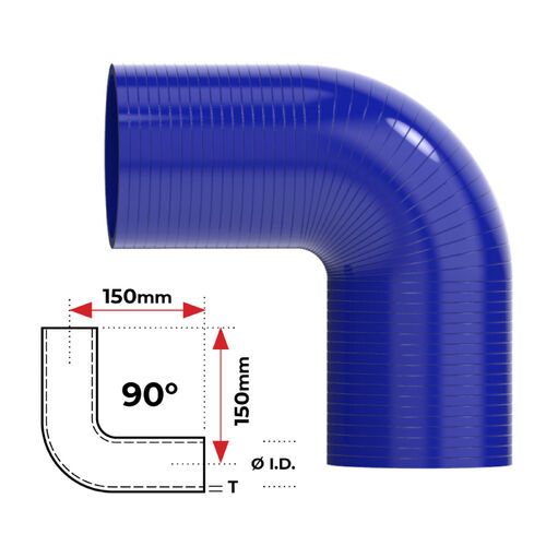 Redback Silicone Hose (1") 90° Bend (Blue)