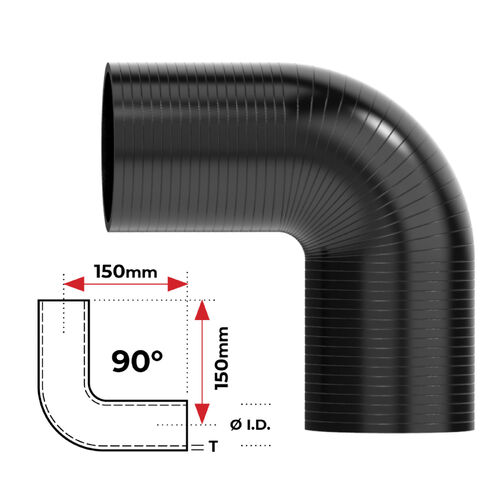 BLACK SILICONE 2 90 DEG BEND