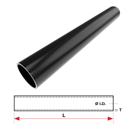 BLACK SILICONE 1 1/2 STRAIGHT