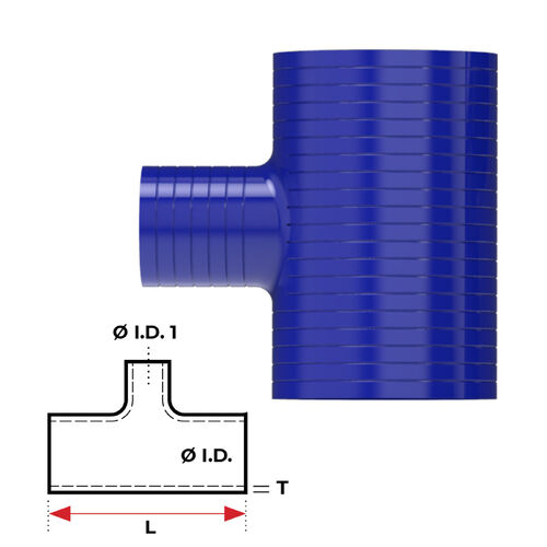 Redback Silicone Hose (2") T-piece (Blue)