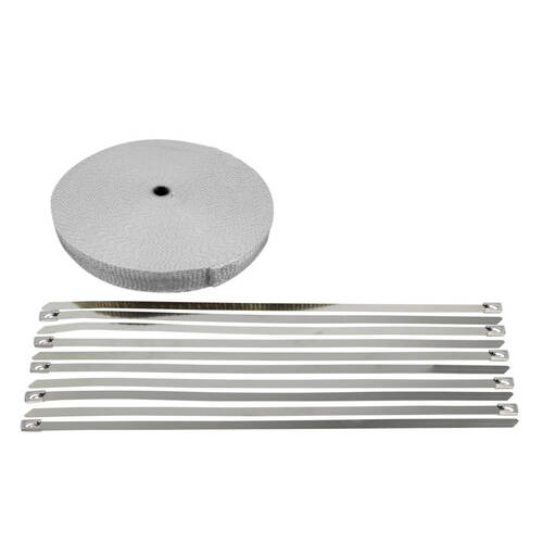 HEAT TAPE GLASS WHITE 51MM X 3MM X 15M WITH 10 CABLE TIES (CTS35008)