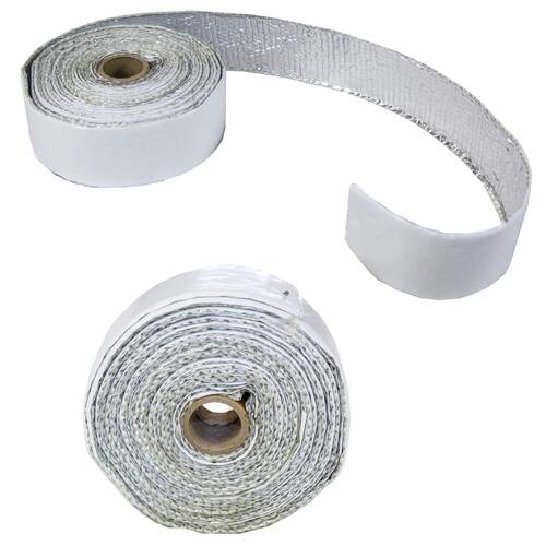 HEAT TAPE GLASS WHITE FOIL 40MM X 2MM X 5M FOIL ONE SIDE ADHESIVE OTHER SIDE