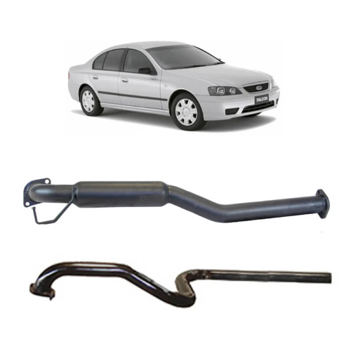 Redback 2.5" Catback Exhaust with Hotdog Centre and Single Outlet Rear Muffler Delete to suit Ford Falcon BA BF Sedan(2003 - 2008)