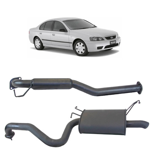 Redback 2.5" Catback Exhaust with Hotdog Centre and Single Outlet Rear Muffler to suit Ford Falcon BA BF Sedan(2003 - 2008)