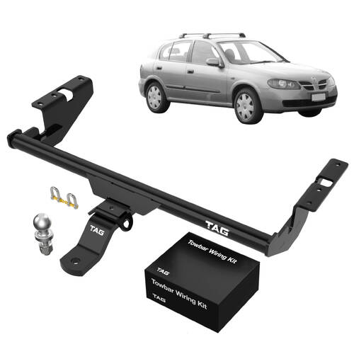 TAG Light Duty Towbar to suit Nissan Pulsar (07/2003 - 01/2006) - Universal Harness with 7 Pin Flat Plug