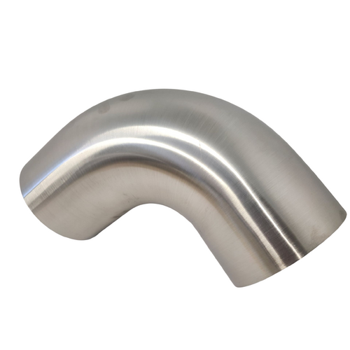 3" 76MM 304 90 DEGREE STAINLESS STEEL BEND 1D TIGHT BRUSHED FINISH LONG LEG