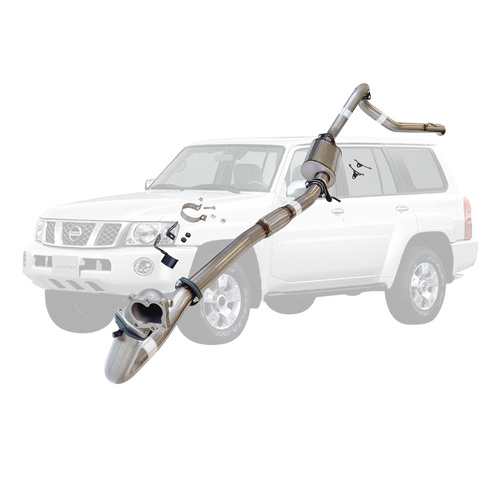 Performance Exhaust for Nissan Patrol Y61 GU TD42 Wagon 3 Inch Turbo Back Exhaust with Stainless Cast Dump Pipe (Does not suit Coil Tower Braces)