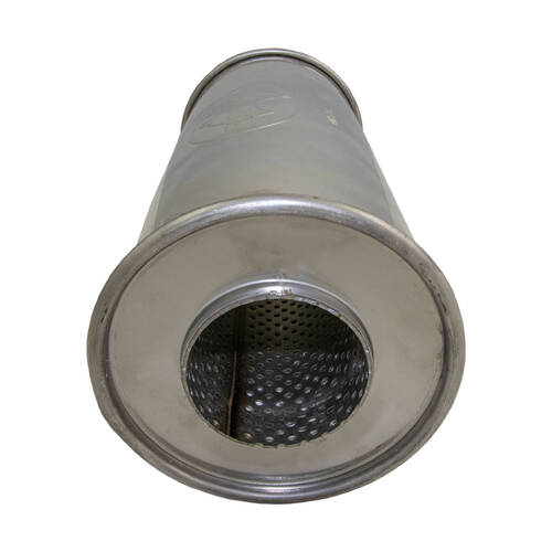 2.5 Inch Muffler, Redback Performance, 430 Grade Stainless (6" Round x 14" Long)
