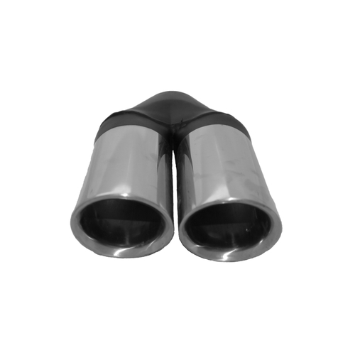 Dual 3" Stainless Steel Exhaust tip Passenger Side Double Wall Angle Cut