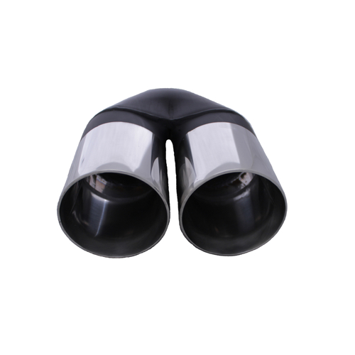 Dual 3.5" Stainless Steel Exhaust Tip Straight Cut Double wall