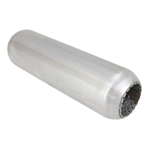  4â€ Round Anti-Drone Hotdog Muffler â€“ 12â€ Long, 3â€ Tube, Mild Steel