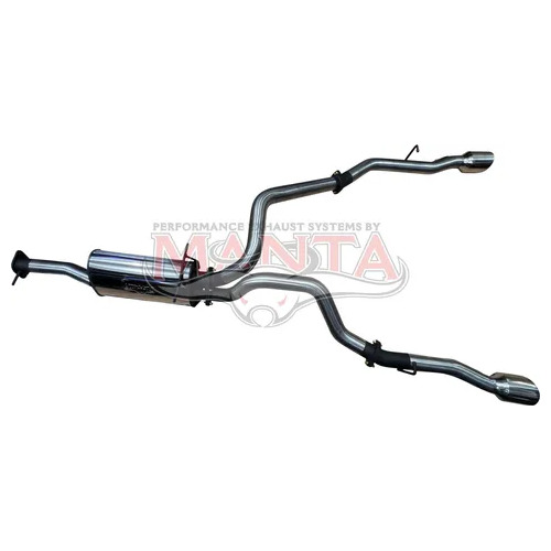 DT RAM1500 5.7L V8 3IN SINGLE INTO TWIN, FACTORY CAT BACK EXHAUST, WITH 5IN CHROME TIPS