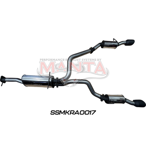 RAM DT 1500 5.7L V8 3in Twin Cat Back Exhaust, Rear Mufflers With 5in Black Tips