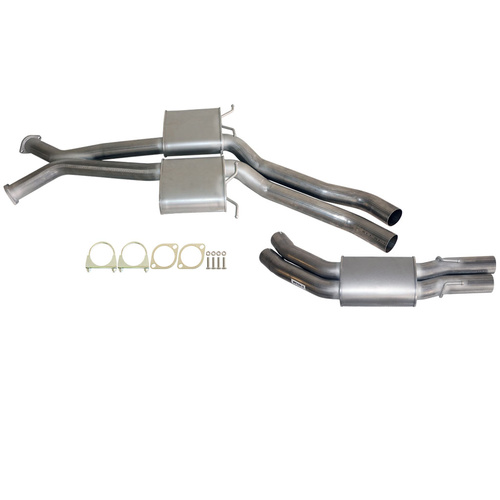 HOLDEN COMMODORE VT-VZ V6 & V8 SEDAN TWIN 3" KIT - INC XPIPE & EVERFLO MUFFLERS