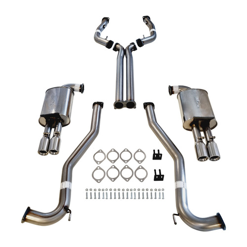 Commodore VE VF V6 V8 Sed Wag Twin 3" Stainless Steel Catback Exhaust X Pipe & Straight Tips
