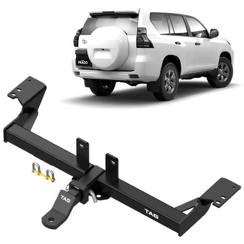 TAG Heavy Duty Towbar for Toyota Prado 150 Series with Spare Wheel on Back Door (11/2009 - on)