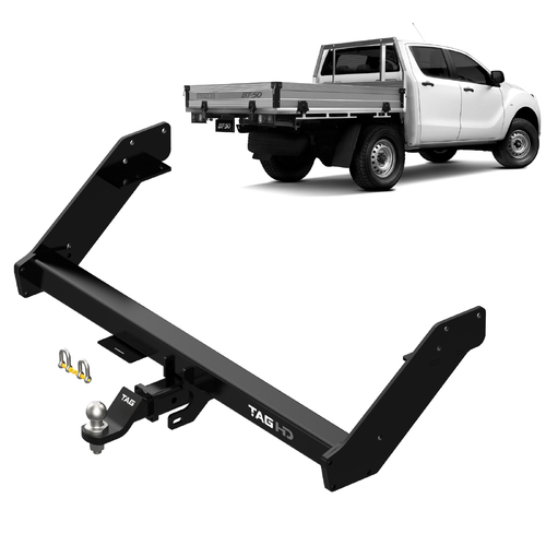 Towbar Ford Ranger w/extended tray (09/11 on) - 3500/350kg 3 piece bar Powder coated