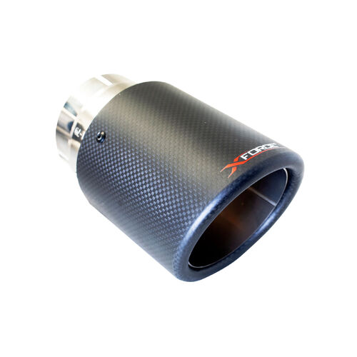 TIP-4" O.D ANGLE CUT DOUBLE WALL 3" INLET CARBON FIBRE