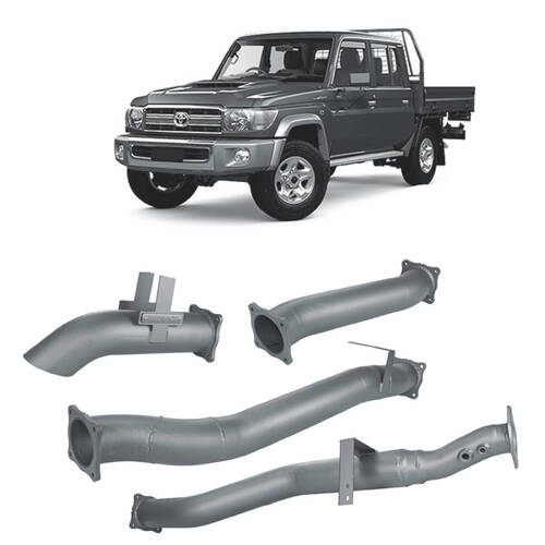 Redback 4" Stainless DPF Back Exhaust No Muffler for Toyota Landcruiser 79 Series V8