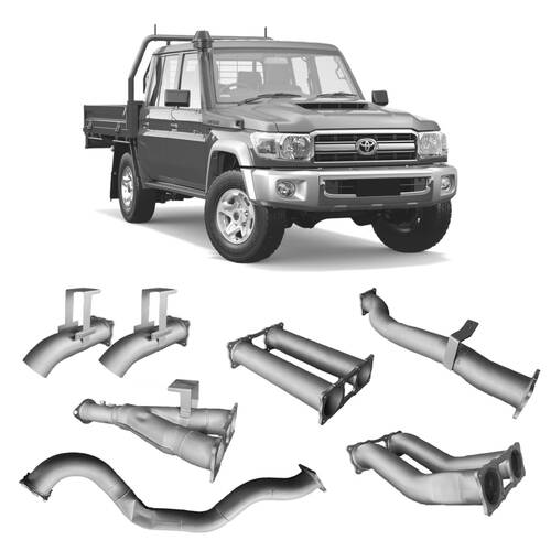 Redback Extreme Duty Twin 4" Exhaust for Toyota Landcruiser 79 Series Dual Cab DPF Back