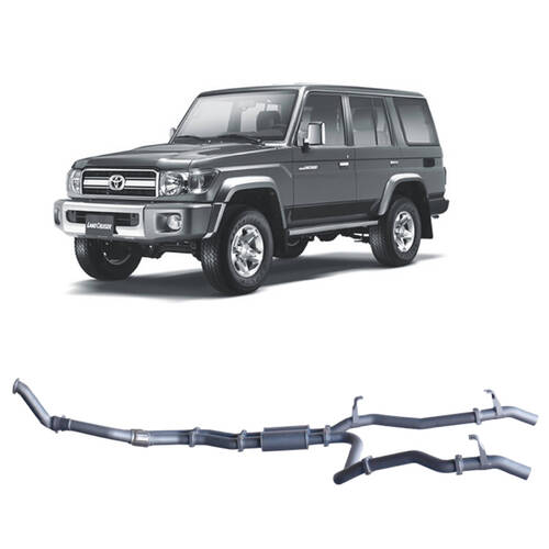 Redback Extreme Duty Twin Exhaust to suit Toyota 76 Series Landcruiser (03/2007 - 10/2016)