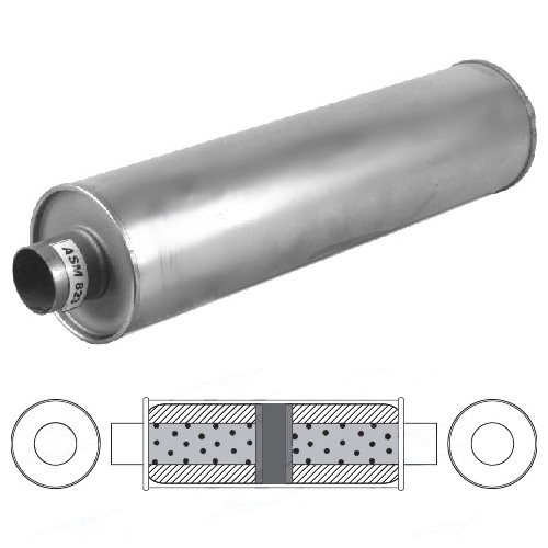6" Round, 24" Long, 2" C/C Chambered, Aluminised