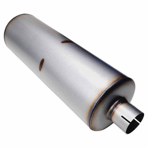 8" BODY DIAMETER X 24" BODY LENGTH - 3" IN/OUT - GLASS PACKED BAFFLED - STAINLESS STEEL 409