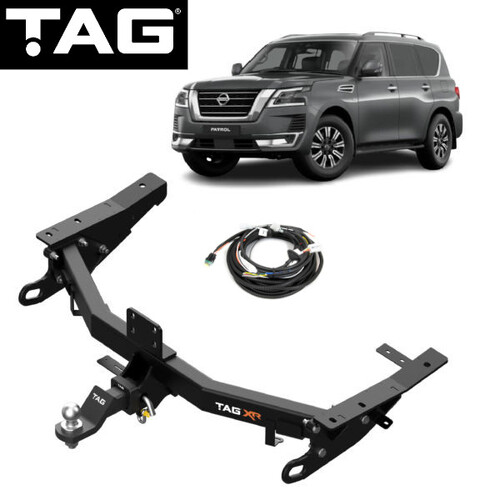 TAG 4x4 Recovery Towbar and Wiring Harness for Nissan Patrol Y62 Wagon S1 - S5 (12/2012 - 2024) towing
