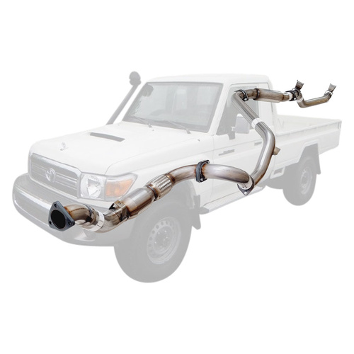 Performance Exhaust for Toyota Landcruiser 79 Series VDJ79R V8 2007 - 10/2016 S Cab Ute 3 Inch Turbo Back Exhaust