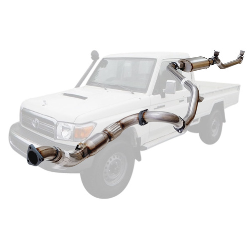 Performance Exhaust for Toyota Landcruiser 79 Series VDJ79R V8 2007 - 10/2016 S Cab Ute 3 Inch Turbo Back Exhaust