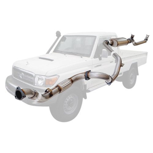 Performance Exhaust for Toyota Landcruiser 79 Series VDJ79R V8 2007 - 10/2016 S Cab Ute 3 Inch Turbo Back Exhaust