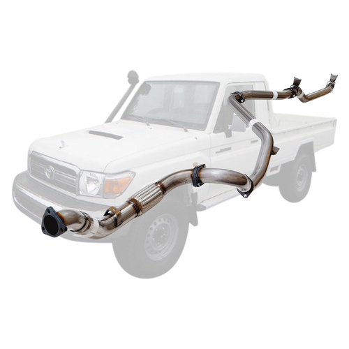 Performance Exhaust for Toyota Landcruiser 79 Series VDJ79R V8 2007 - 10/2016 S Cab Ute 3 Inch Turbo Back Exhaust