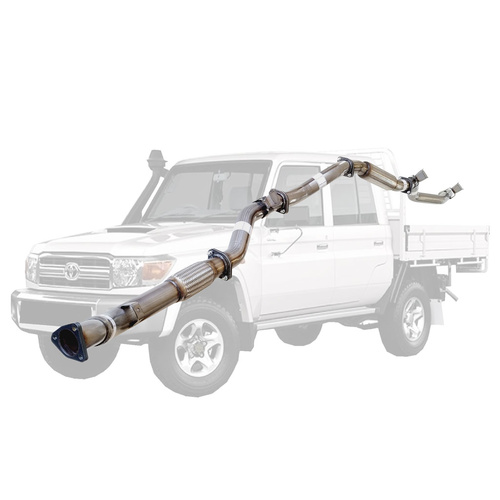 Performance Exhaust for Toyota Landcruiser 79 Series VDJ79R V8 2007 - 10/2016 D Cab Ute 3 Inch Turbo Back Exhaust