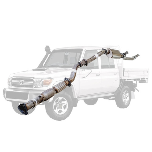 Performance Exhaust for Toyota Landcruiser 79 Series VDJ79R V8 2007 - 10/2016 D Cab Ute 3 Inch Turbo Back Exhaust